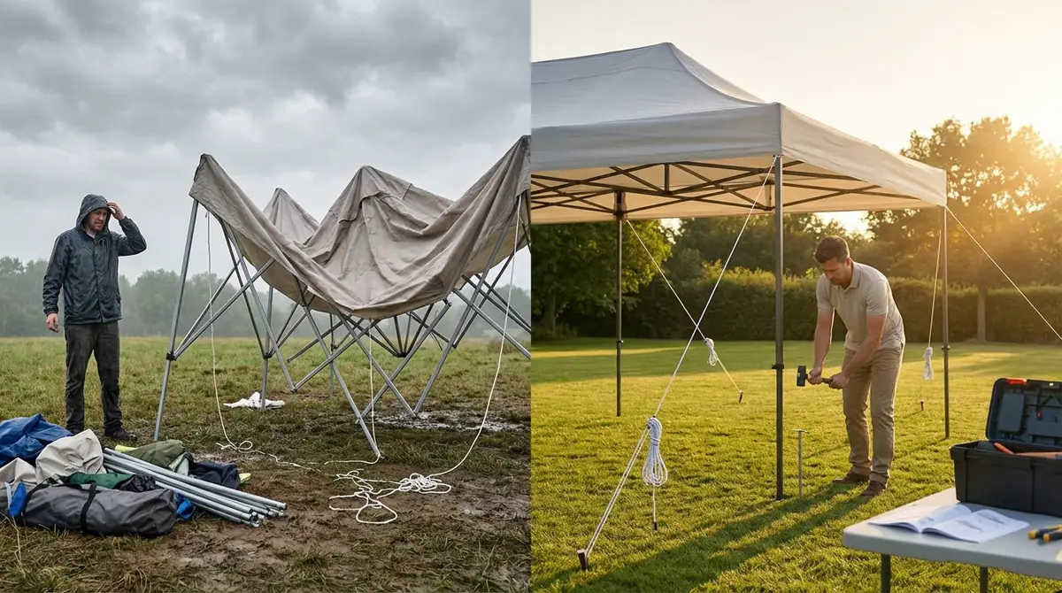 キャノピー設営でよくある失敗と対処法