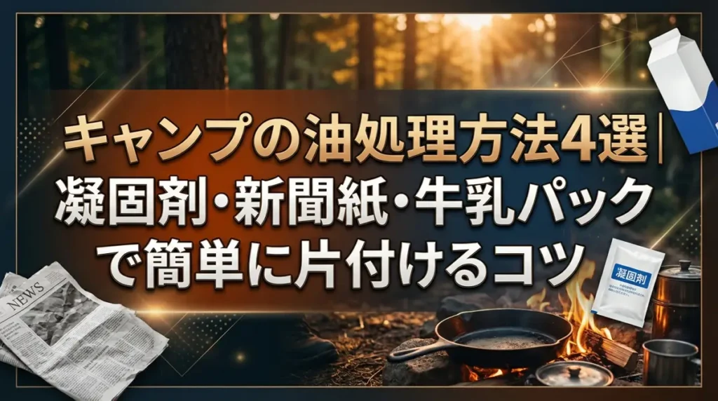 キャンプの油処理方法4選｜凝固剤・新聞紙・牛乳パックで簡単に片付けるコツ