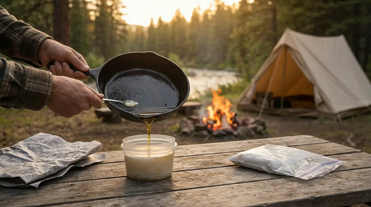 キャンプで油を処理するときの注意点