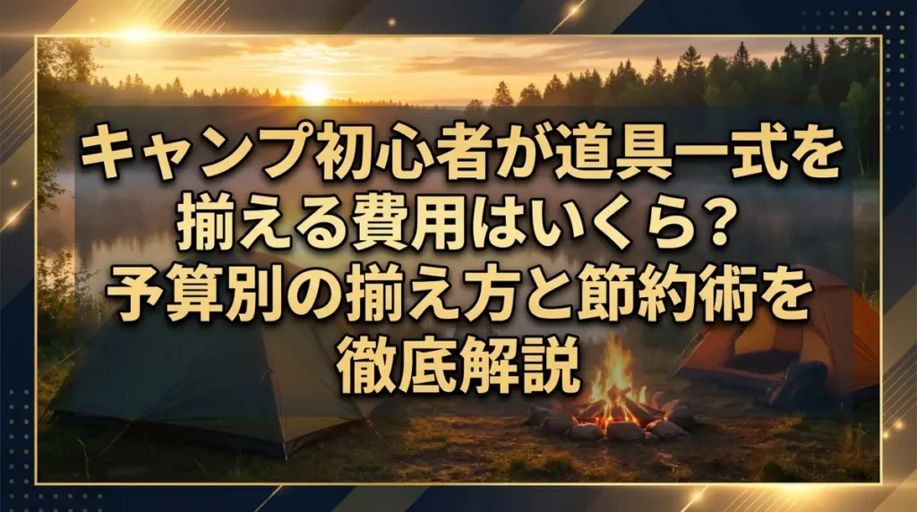 キャンプ初心者が道具一式を揃える費用はいくら？予算別の揃え方と節約術を徹底解説