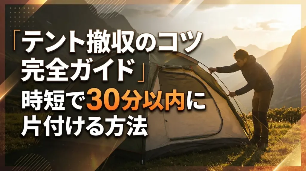 テント撤収のコツ完全ガイド｜時短で30分以内に片付ける方法