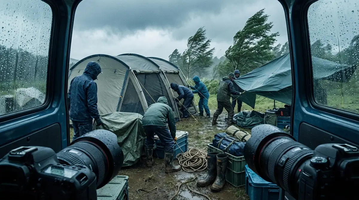雨・結露・強風時の撤収対応マニュアル