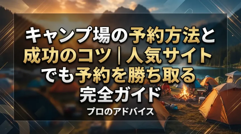 キャンプ場の予約方法と成功のコツ｜人気サイトでも予約を勝ち取る完全ガイド